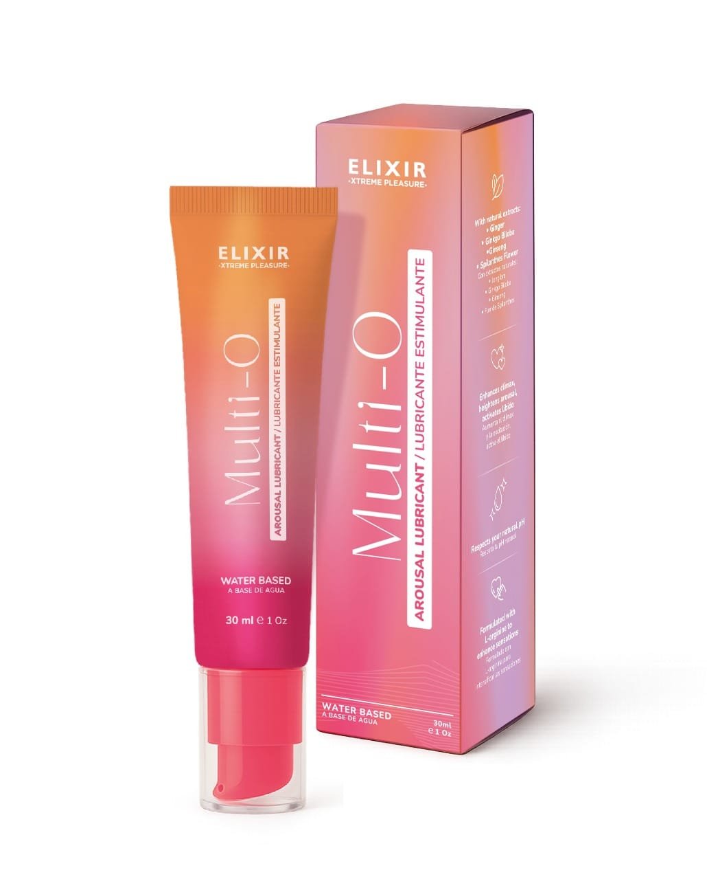 Gel Estimulante Multi O Elixir · Caja x 12 sachets de 15 ml